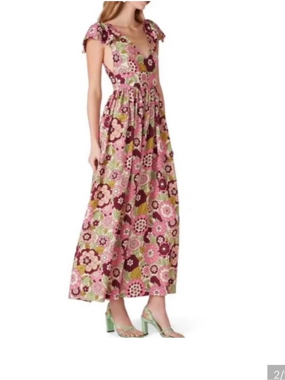 Dodo Bar Or Floral Jenny Maxi Dress with Cap Sleeves